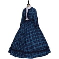 thumbnail image 3 of Women's Victorian Dickens Fair Dress Blue Plaid Civil War Ball Gown Southern Belle Costume, 3 of 7