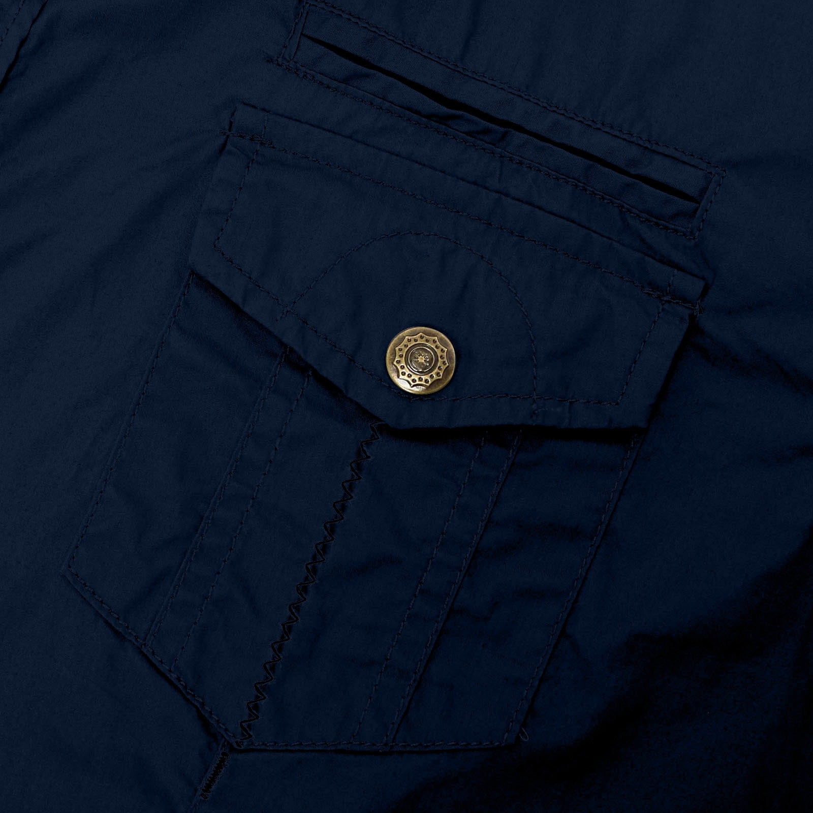 JXMVOJ Men's Workwear Short Sleeved Shirts, Casual Cotton Shirts, Lapel Collar Button-Down Shirts Military Style Shirt Summer Light Shirts Business Work Tops with Double Pockets