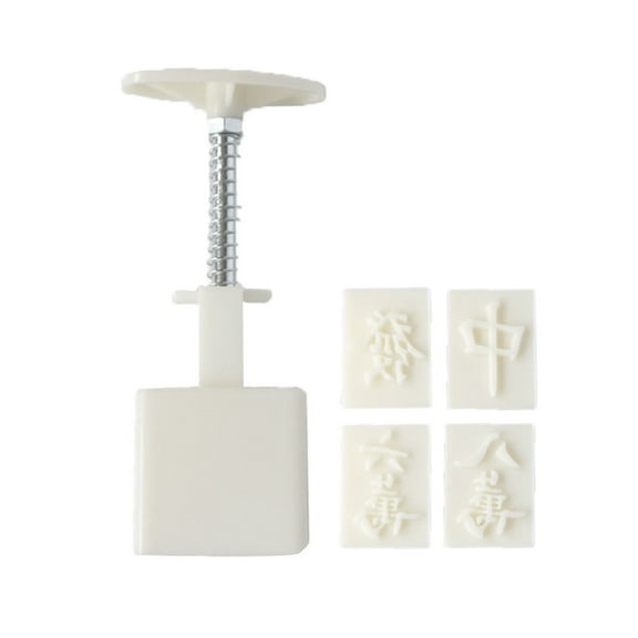 Plastic Stamps Moulds Mahjong Shaped Hand-Making Molds for Mid-Autumn Festival