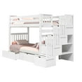 thumbnail image 4 of Bedz King Tall Stairway Bunk Beds Twin over Twin with 4 Drawers in the Steps and 2 Under Bed Drawers, White, 4 of 9