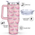 thumbnail image 3 of 40oz Cute Watermelon Pattern Stainless Steel Flip Straw Tumbler Spill Proof Travel Cup Double Wall Vacuum Insulated Coffee Mug with Top Handle, 3 of 6