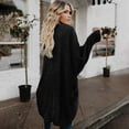 thumbnail image 3 of Womens Cardigans Sweater Solid Color Outwears Long Sleeves Plus Size Open-Front Knit Chunky Long Coat with Pocket, 3 of 7
