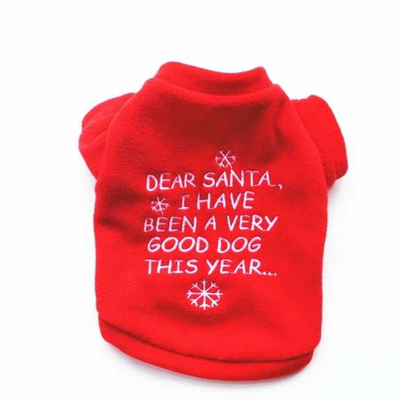 Clearance sale Dog Christmas Pet Clothes Letter For Holiday Festival Party Sweater Costume For Small To Medium Dogs Winter Warm Coat