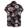 thumbnail image 4 of JLFKNG Mens T-Shirts Short Sleeve Shirts For Men Loose Lapel Printed Contrast Buttons Up Port Style Floral Shirt Top Comfy Summer Clothes, 4 of 9