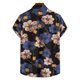 thumbnail image 2 of Camisas Cuello De Hombre Hombres Primavera y verano Casual Solapa Estampado de un solo pecho Vacaciones en la playa Manga corta Camisa de vacaciones al libre (Navy, S), 2 of 7