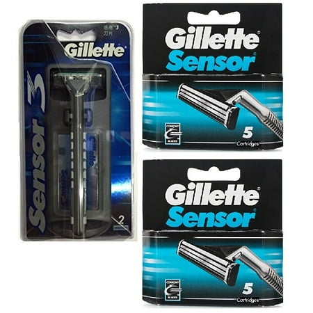 Gillette Sensor3 Razor Handle + Sensor Refill Blades, 10 Count + LA Cross Blemish Remover 74851
