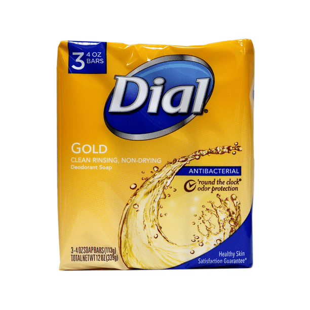 Dial Antibacterial Deodorant Soap Gold 4oz 3 Count Each