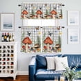 thumbnail image 2 of Spring Mushrooms Kitchen Curtains Sets for Windows 36 Inch Length, Farmhouse Pastoral Botanical Gray Plaid Rod Pocket Window Treatments Tier Curtains and Valances Set for Bedroom/Bathroom, 2 of 8
