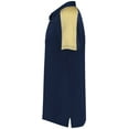 thumbnail image 3 of Augusta Sportswear B09634604 Mens Two-Tone Vital Polo T-Shirt, Navy & Vegas Gold - Medium, 3 of 5