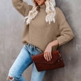 thumbnail image 3 of Women's Turtleneck Long Sleeve Loose Fit Sweater, 3 of 7