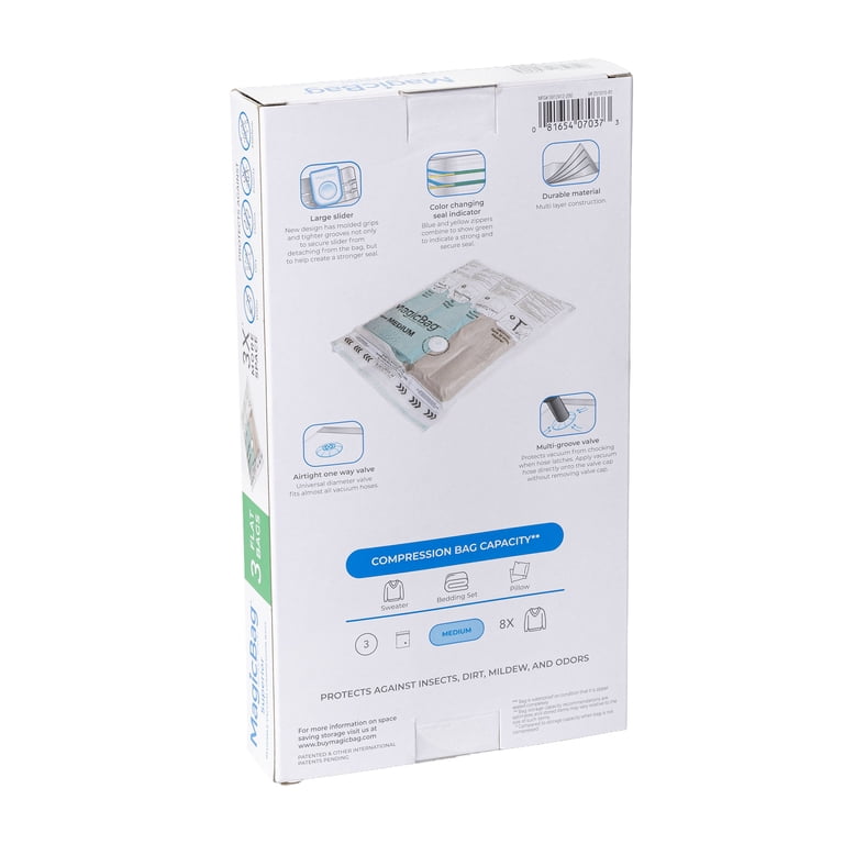 Medium Vacuum Storage Bags, 3-Pack Flat Compression photo 2