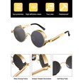 thumbnail image 4 of Gafas de sol Weewooday retro redondas steampunk con montura metálica, 4 pares, 4 of 7