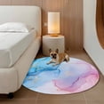 thumbnail image 2 of Round Rugs 3Ft, Blue Pink Ombre Round Area Rug Washable Indoor Throw Carpet, Abstract Modern Aesthetics Marble Small Non Slip Circle Rug for Bedroom Living Room Home Decor Aesthetic, 2 of 8