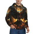 thumbnail image 2 of Sikiie Cool Black Eagle Men's Hoodie, Essentials Hoodie, Sweatshirt, Pullover Hooded Sweatshirt for Men-Large, 2 of 7
