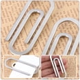 thumbnail image 3 of KAKOWELY 2pcs Stainless Steel Paper Clips File Paper Fixing Clamps Money Fixators (Silver),2.56"X0.98"X0.08", 3 of 4