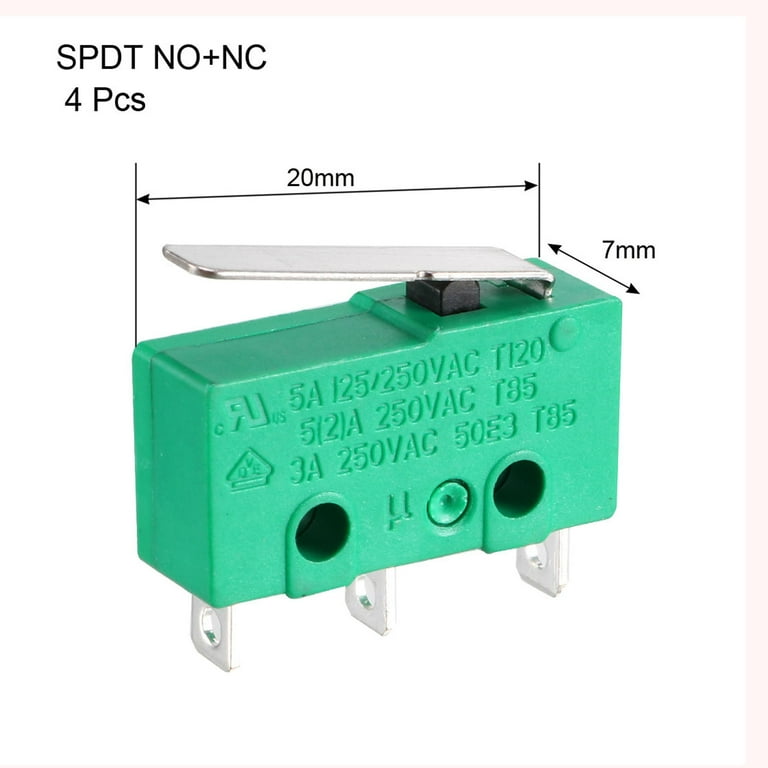 4PCS Micro Limit Switch KW4-3Z-3 SPDT NO NC Short Straight Lever