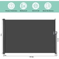 thumbnail image 5 of TLGREEN Retractable Side Awning, Retractable Patio Screen Awning, UV Resistant, Sun Shade, Outdoor Privacy Screen for Garden, Balcony, Courtyard (Dark Gray), 5 of 11