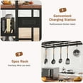 thumbnail image 3 of kitchen Island, Bakers Rack, Island Table for Kitchen,3 Tier Microwave Stand Oven Shelf with Storage,Large Coffee Bar Table, Storage Shelf for Kitchen Dining Room Living Room,5 Hooks,42"*28"*72", 3 of 9