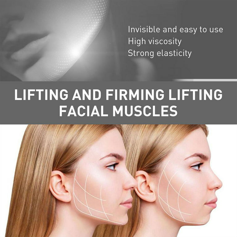 Face Lift Tape, 40Pcs Ultra-thin Invisible Face Tape with Lifting Ropes  Elastic,Tightening Skin and Hiding Facial and Neck Wrinkles Lifting Saggy  Skin
