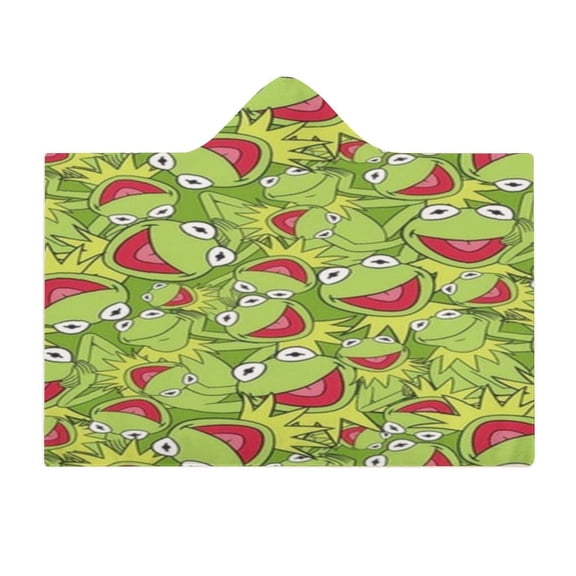 Kermit The Frog Wearable Fleece Blanket Hoodie Cloak Hooded Blanket 40"x50"
