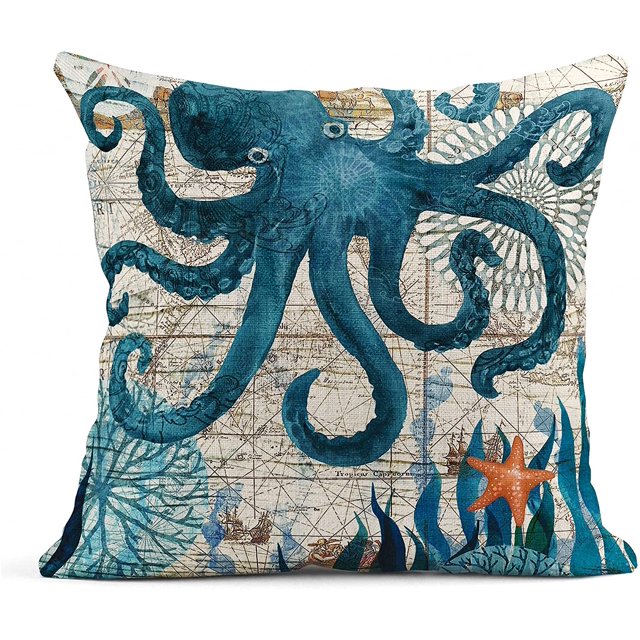 4 fundas de almohada con estampado de criaturas Ocean Vintage - Ver notas Ofspeizc CZJJ-ZC92