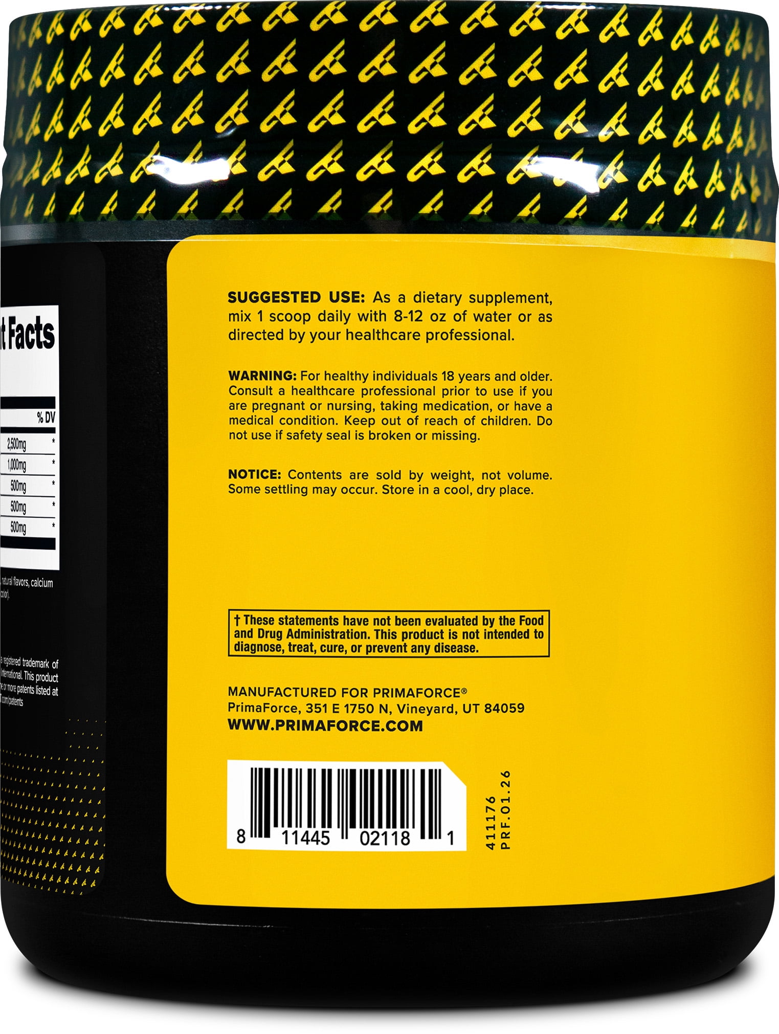 Primaforce L-Arginine Complex Powder (30 Servings Per Bottle) (Peach Mango) Powerful Protein Building Supplement for Maximum Gains