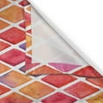 thumbnail image 3 of Ambesonne Abstract Kitchen Curtains, Diamond Shapes Mosaic, 55"x39", Orange Purple Pink, 3 of 3