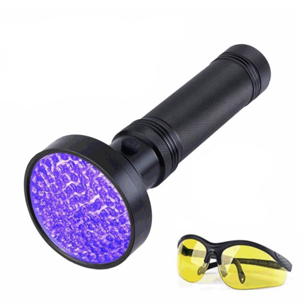 Flashlight Pet Urine Detector Black Light 100 LED 395NM Blacklight with