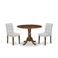 thumbnail image 6 of East West Furniture 3-Piece Kitchen Table Set in Antique Walnut/Light Gray, 6 of 6