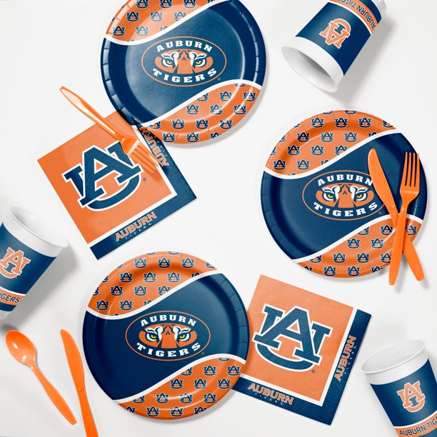 NCAA Auburn University Party Supplies Tailgating Kit, Serves 8 Guests