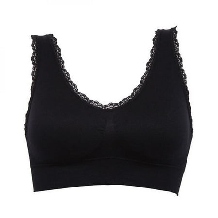 

Spree Woman Non-Slip Sports Lace Bra Seamless Push Up Shock Control Underwears Base Vest Style Sports Base Sports Tube Top