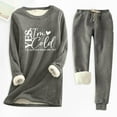thumbnail image 2 of Oksale Yes I'm Cold Sweatsuits for Women 2 PC Fuzzy Fleece Sweatshirts Soft Cozy Drawstring Sweatpants Active Winter Outfit Sets Dark Gray L, 2 of 3