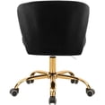 thumbnail image 5 of Scranton & Co Contemporary Velvet Swivel Adjustable Office Chair in Black, 5 of 6