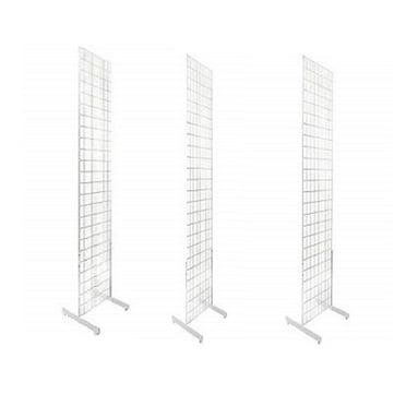 Only Hangers Gridwall Panels Floorstanding Display Fixture, with T Legs, 3 Pack, 2'x6', White