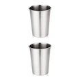 thumbnail image 4 of Bewildely Taza de café de acero inoxidable, taza de agua para té, contenedor de bebidas frías de una sola capa, soporte apilable para vino, regalo, Plata 260ML 2piezas Bewildely CBP164773, 4 of 6