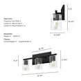 thumbnail image 6 of Hunter - Kerrison 3-light Natural Black Iron, Medium Size Vanity Light, Dimmable, for Bedrooms, Dining, Living Rooms - 48030, 6 of 7