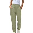 thumbnail image 2 of Tittly Baggy Pants Lounge Pants Women Teen Girls Bottom Sweatpants Baggy High Waist Elastic Jogger Pants Drawstring Athletic Pants Y2K Preppy Pants Sweatpants Women Womens Pants Green L, 2 of 6