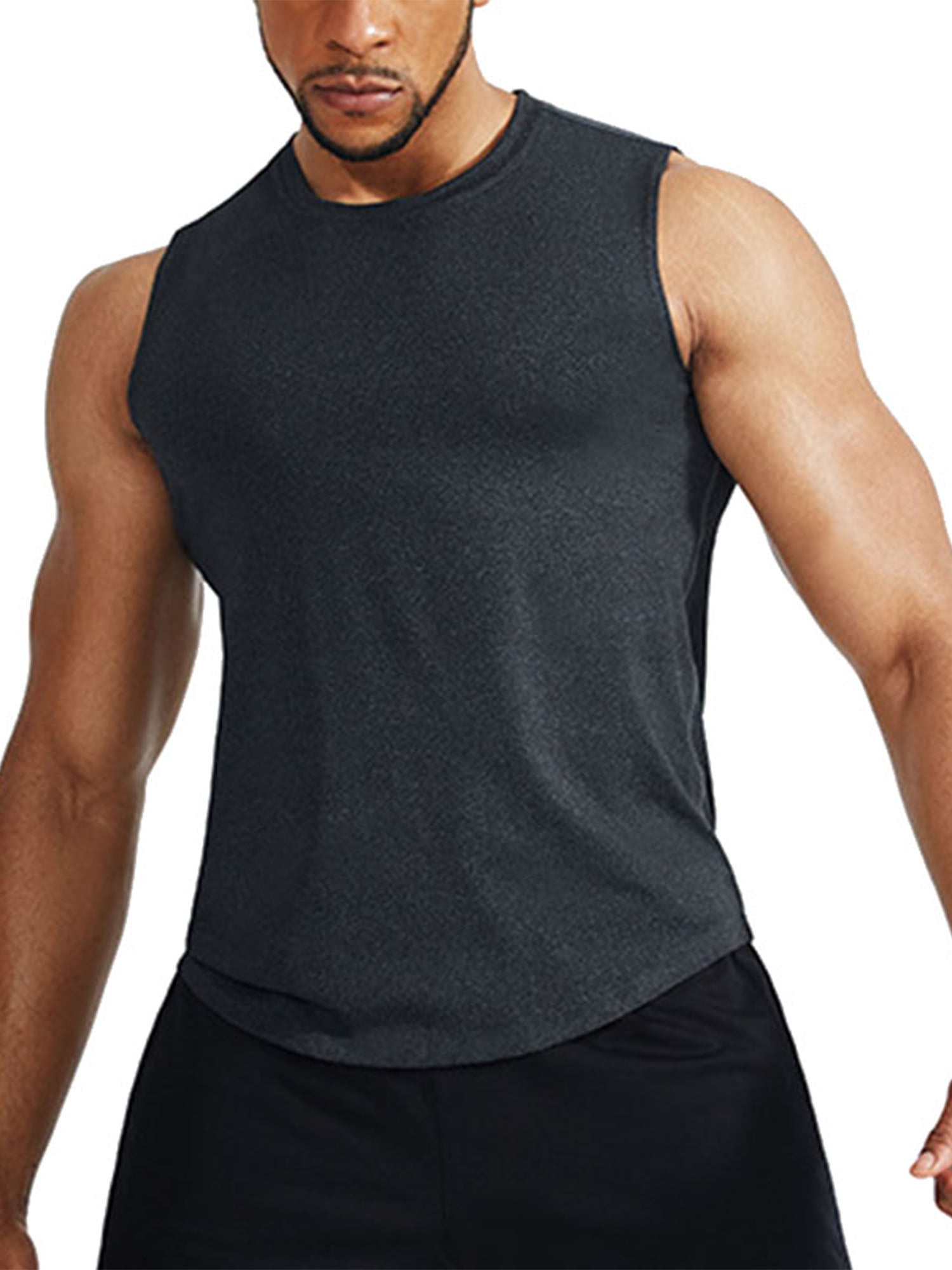 Mens Athletic Tank Top Quick-Dry Running Shirt Workout Muscle Tee Racerback ComfortSoft Tanks Training Fitness T Shirts 