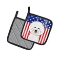 thumbnail image 2 of Carolines Treasures BB2147PTHD American Flag and Bichon Frise Pair of Pot Holders  7.5HX7.5W multicolor, 2 of 3