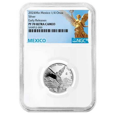 2024 Proof Silver Mexican Libertad Onza 1/4 oz NGC PF70UC ER Mexico Label