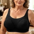 thumbnail image 2 of Feancey Push Up Bras for Older Women Plus Size Full Coverage Wireless Bra Mesh Breathable Comfort Bra Adjustable Straps Casual Everyday Brassiere Black 38, 2 of 10