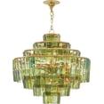 thumbnail image 3 of Dark Gold Leaf Green Sommelier Chandelier, 3 of 4