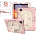 thumbnail image 5 of SOATUTO for iPad Air 6th 5th Gen Case 2022/2024 iPad Air 4th Generation Case 2020 10.9" iPad Pro 11 inch 3rd 2nd 1st Case Built in Pencil Holder Swivel Stand with Tempered Glass  - Pink+White/1 Pcs, 5 of 7
