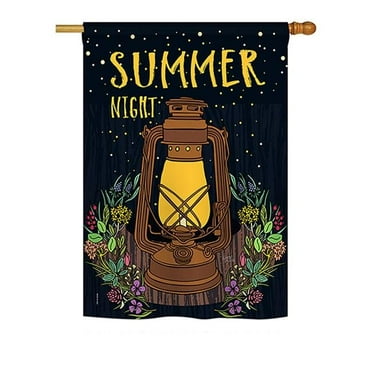 Breeze Decor BD-SU-G-106082-IP-BO-D-US18-BD 13 x 18.5 in. Summer Night Lantern Fun In The Sun Impressions Decorative Vertical Double Sided Garden Flag Printed USA