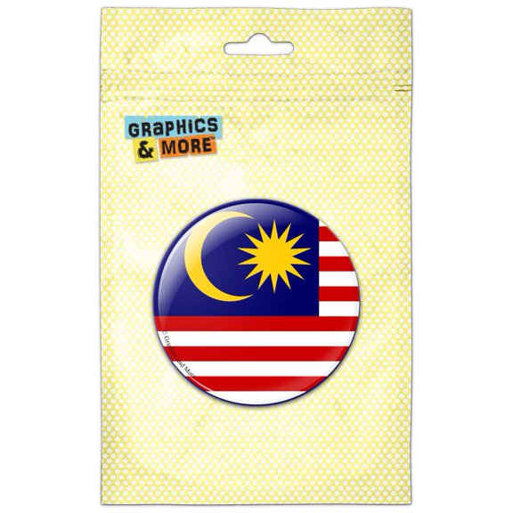 Malaysia National Country Flag Pinback Button Pin Badge