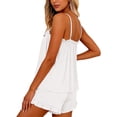 thumbnail image 3 of Endives Womens Cami Pajama Sets Home Wear Low Cut Tank Top and Shorts Set Solid Color 2 Piece Pajamas Sets Camisole Lounge Set Sleepwear, 3 of 4