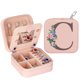 thumbnail image 1 of Joyero de viaje pequeño joyero organizador de joyas con espejo, anillo, collar, pendiente, joyero, caja organizadora (C), 1 of 5