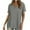 Gray, variant on V Neck Shirts for Women Casual Roll Short Sleeve Solid Color Blouses Pullover Lightweight Summer Tee (L, Black)