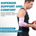 thumbnail image 4 of TUOYR Compression Elbow Pads Arm Elbow Sleeve Padded Elbow Arm Protection Brace for Football Basketball - Youth & Adult Sizes (Paint Pink, A Pair), 4 of 8