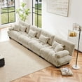 thumbnail image 2 of Gewnee White Chenille Cloud Couch 2 Seater Sofa for Living Room, Chenille 2 - Seat sofa with 2 Lumbar pillows and 2 throw pillows,, 2 of 14